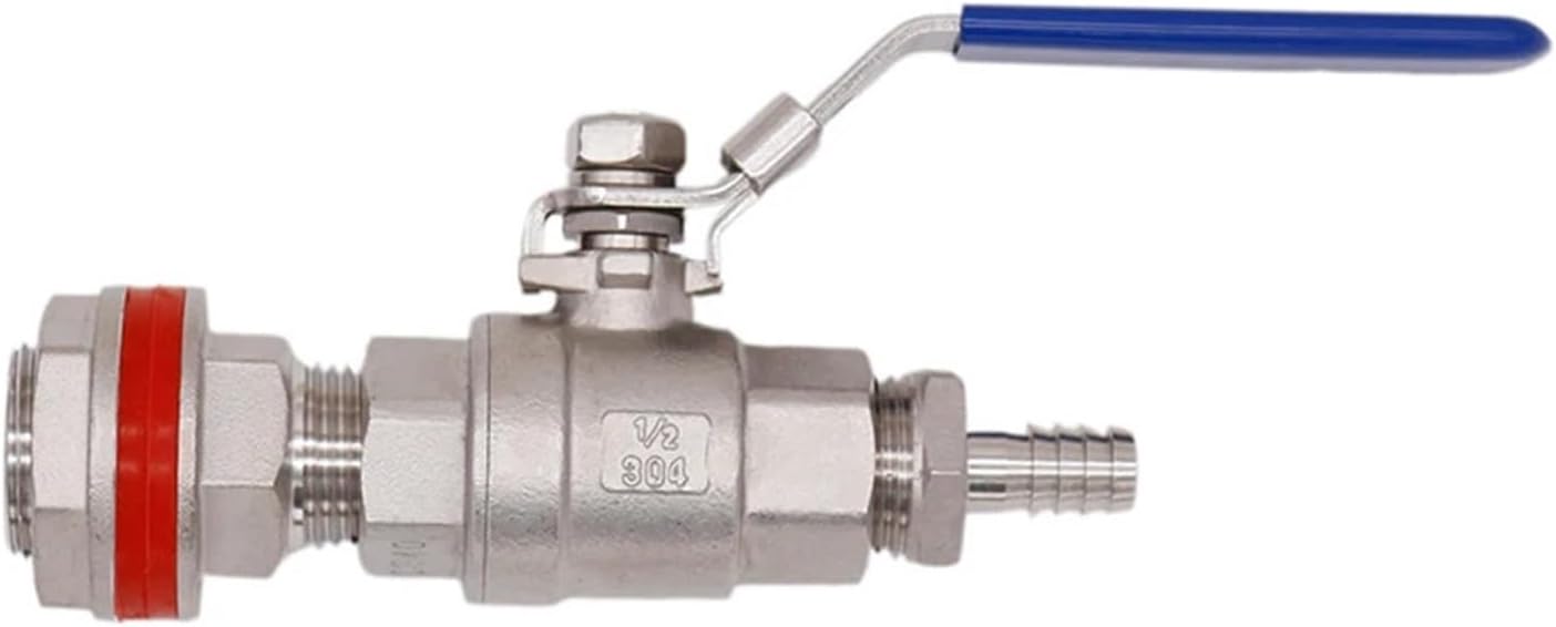 Brewing Equipment Weldless 304 SS Ball Valve with Hose Barb Suitable Brew Kettles, Homebrew Hardware Brewing Equipment(Big Hose Barb)