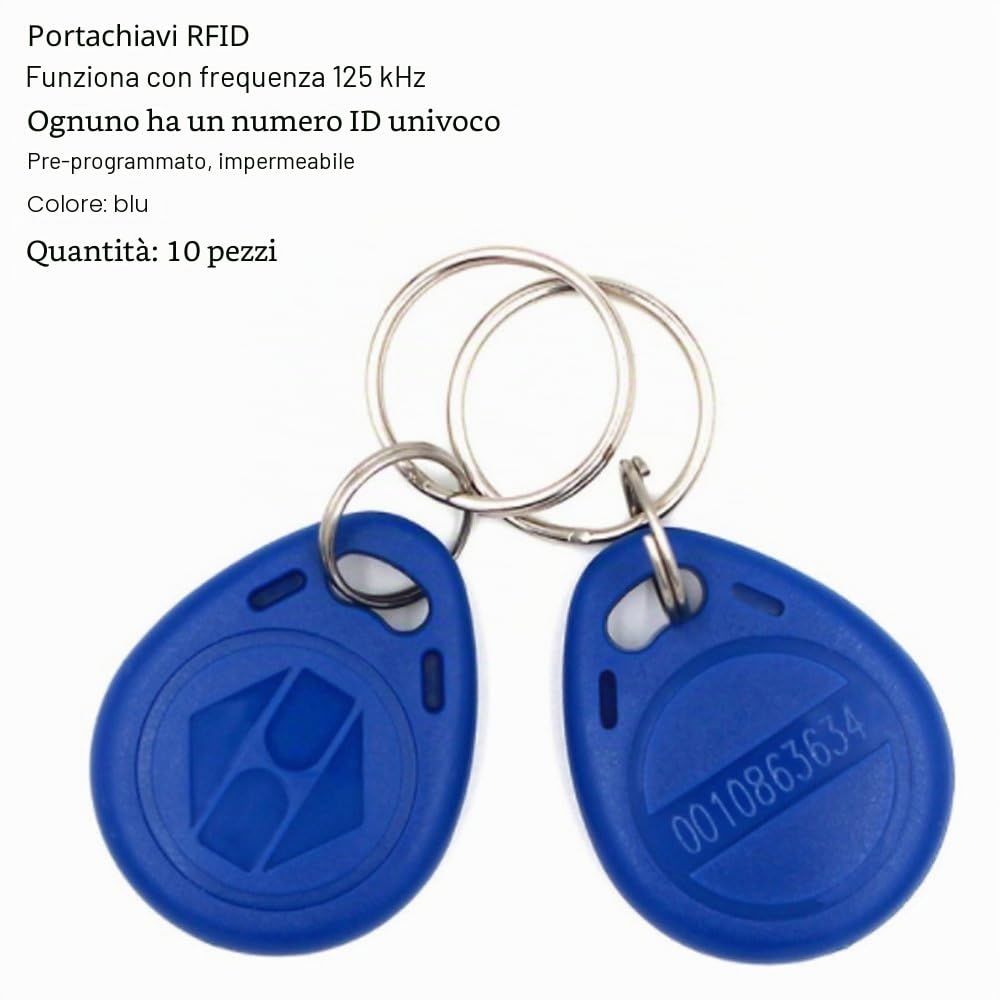 NN99 Lettore di schede tastiera RFID con sistema di alimentazione + pulsante di uscita della porta + 10 chiavi da 125 KHz No Electric Locks