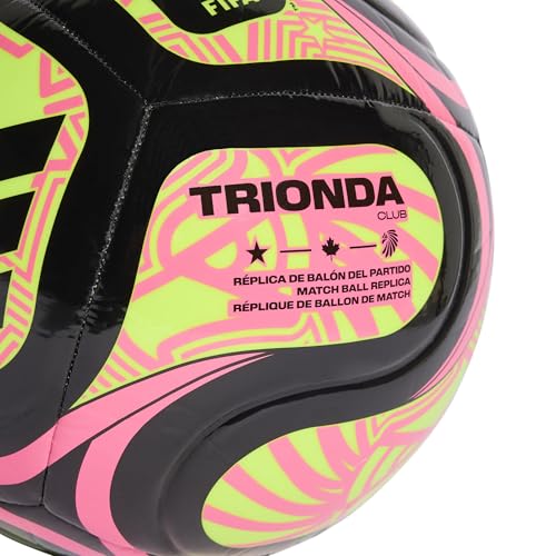 Adidas Unisex-Adult World Cup Soccer Ball, Black/Lucid Lemon/Lucid Pink, 5 - Thumbnail 4