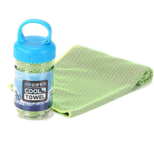 AINAAN-Microfiber-Quick-Cooling-Towel-Yoga-Sport-Running-Gym-Camping-Fitness-with-Handle-Bottle-2019-Green