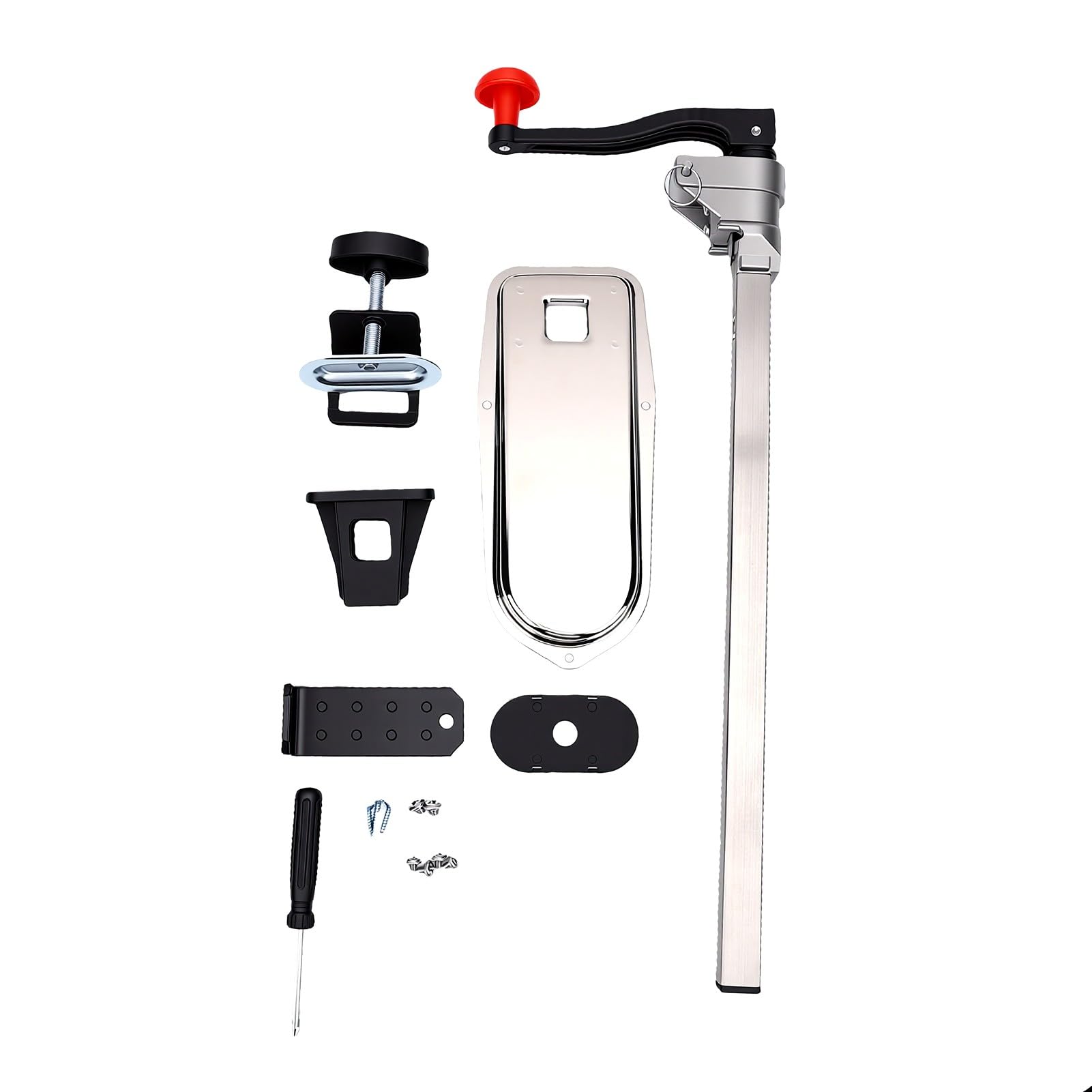 AMONIDA Apriscatole Manuale in Acciaio Inox 55 Cm per | Montaggio manuale da tavolo, Base avvitata, Acciaio inossidabile 304, Leva per carichi pesanti, Rilascio sicuro della