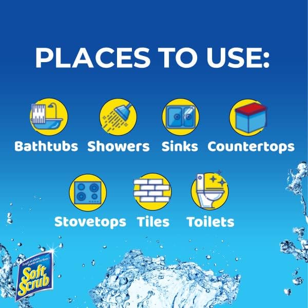 Miniatura 5 de Soft Scrub Limpiador multiusos, limpiador de superficies, limón, 36 onzas líquidas, 6 unidades