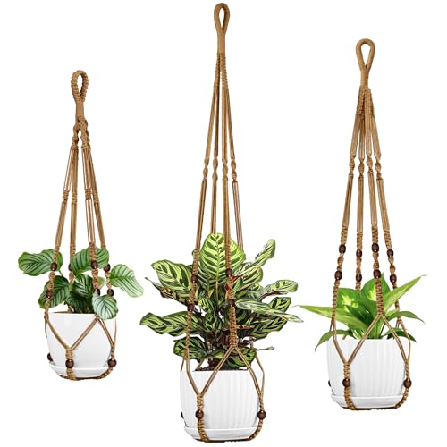 IDEEEPAN Macrame Plant Hanger - Fits 4 to 15 inches