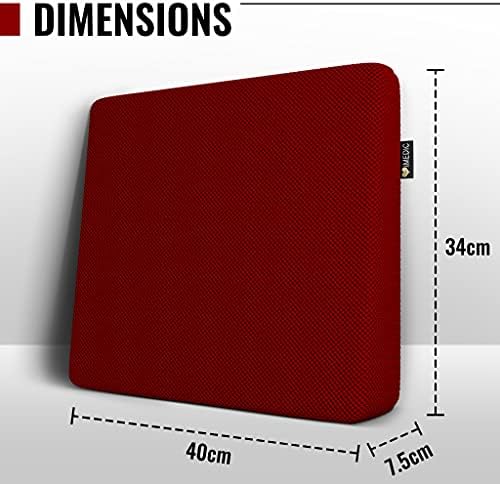 iMedic Memory Foam Wedge Cushion - Wedge Pillow - Pillow Wedge - Bed Wedge - Ideal for Back Support, Posture Correction, Pain Relief and Height Boost - Anti Slip Bottom - Wine