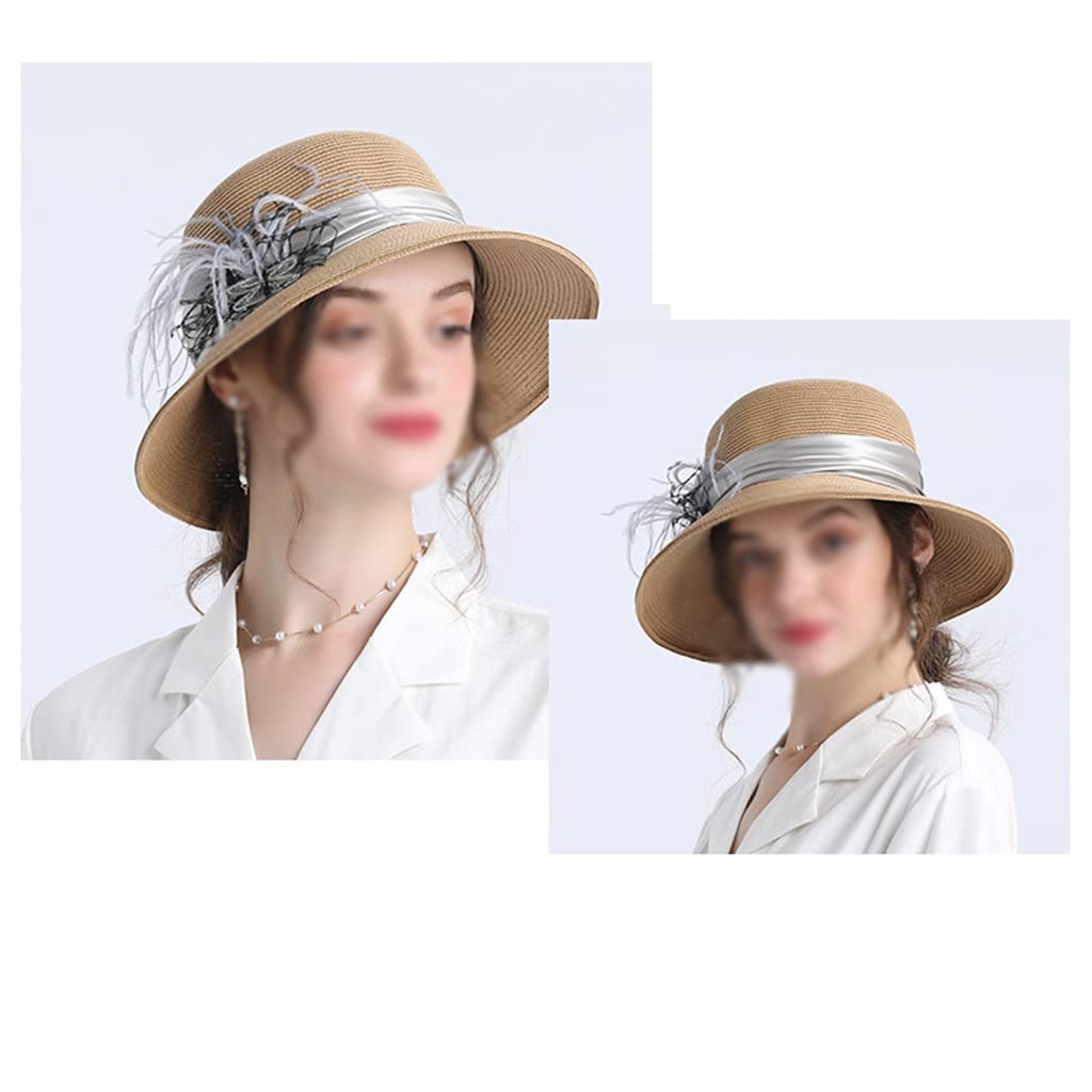 Cappello, Cappello Decorativo a Fiori a Tesa Larga da Donna Primaverile e Autunnale, Cappello da Sole