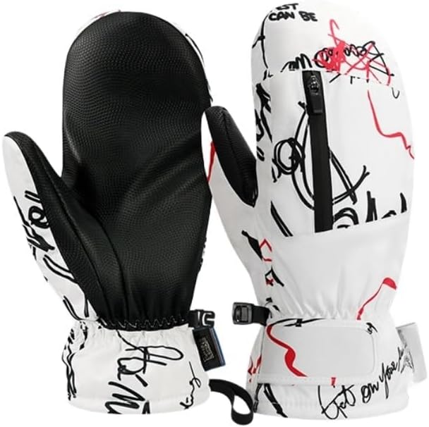 Ski Trip Accessories - Waterproof ski Gloves Men Women Cold Weather Snow Mittens + Balaclava ski mask Full face and Neck Cover image 3