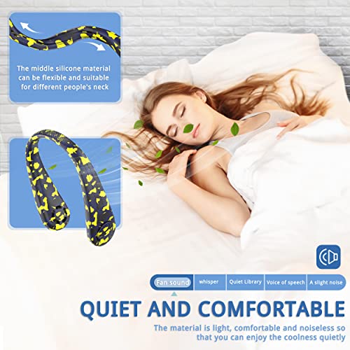 Image of FrSara Neck Fan, Portable Fan Strong Wind, Adjustable, 360 Cooling, Super Quiet, No Blade Fan Design, No Hair Twisting, Even Air Volume On Both Sides, Non-Slip Material, Short Charging, Long Use Time