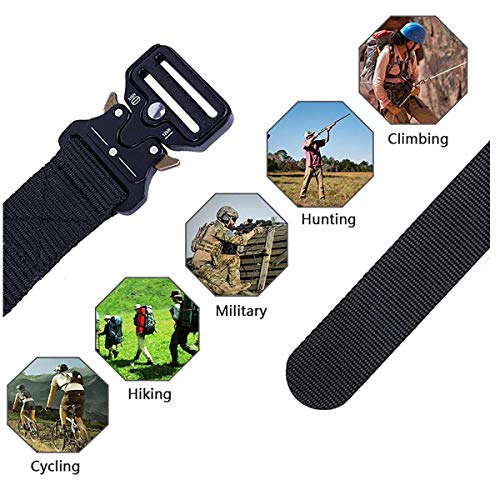 Tactical Belt Military Style Webbing Riggers Web Belt Heavy-Duty Quick-Release Metal Buckle Belt for Men Women4