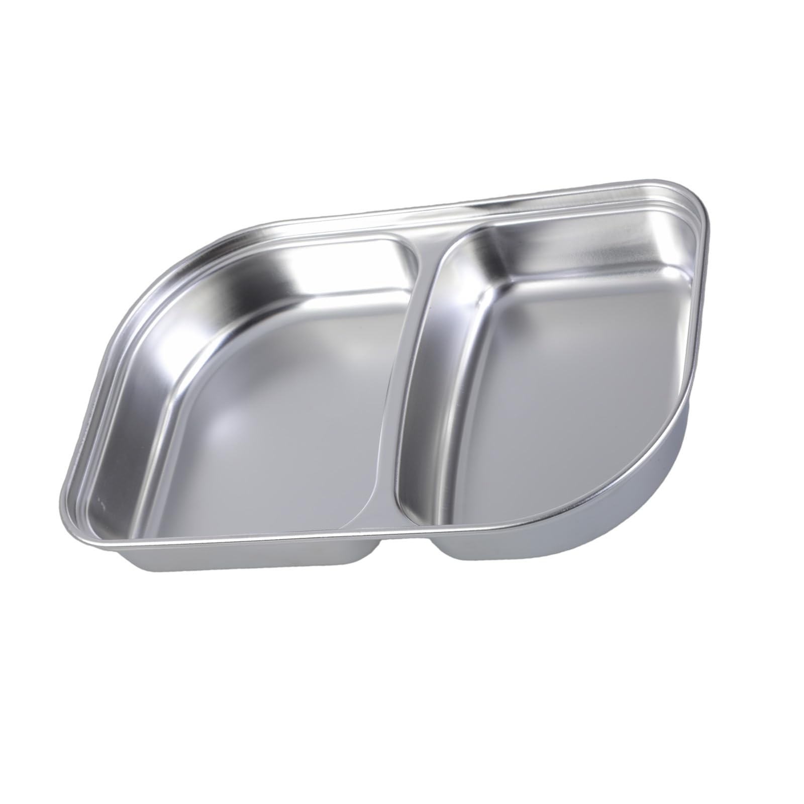 Beimus Sturdy 304 Stainless Steel Meal Tray with Multiple Compartments, Suitable for Picnics and Camping Resistant Dinnerware