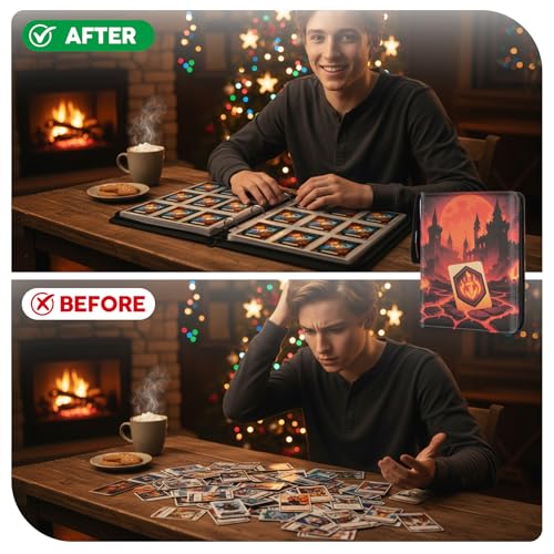 Image of 9 Pocket Card Binder for MTG /YGO /PTCG /Game Cards, Holds 720 Cards,Premium Card Collector Book for TCG Players,Toys Gifts for Kids-Red