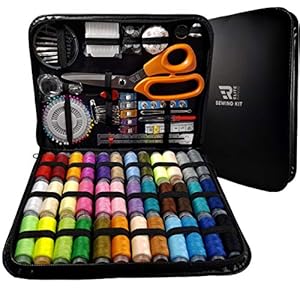Elite Range Professional Sewing Kit - Portable Sewing Accessories Bag - Includes Full Size Tailor Scissors