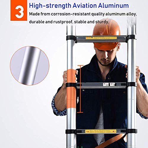 LADDERS Ladder Telescopic Ladders,Heavy Duty Aextension Ladder, Portable Multi Purpose Engineering Telescoping Ladder for Cargo Loft, 330Lbs Capacity,1.7M/5.6Ft