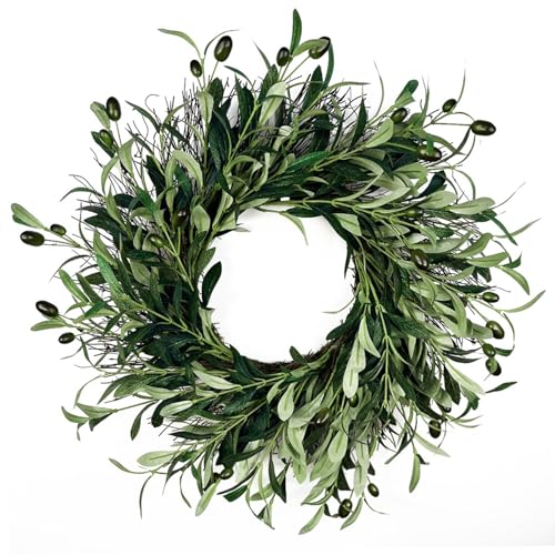 Couronne de verdure artificielle olivier laurier déco maison - 2