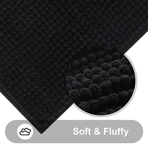 smiry Non Slip Chenille Bath Mat Set, Pack of 2, Extra Absorbent Soft Bathroom Mat Sets 2 Piece - Image 2
