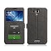 podofo New Ultra-thin Pu Luxury Flip Leather Case Cover with Smart Windows for Lenovo S8 S898t(Black)