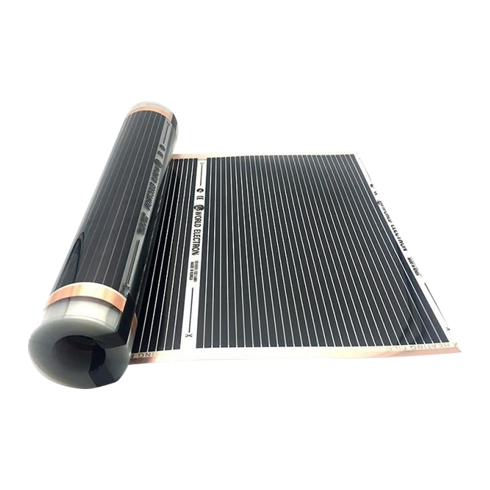 Pellicola a infrarossi per riscaldamento a pavimento, 80 W/m2, 50 cm x 5 m, a risparmio energetico | Max 35 ° C, installazione facile, efficienza energetica, per riscaldamento a pavimento