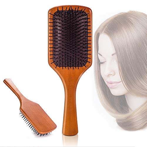 Hair Brush Bamboo Paddle Hair Brush Comb for Straight, Curly, Wavy, Long, Short Hair Women and Men