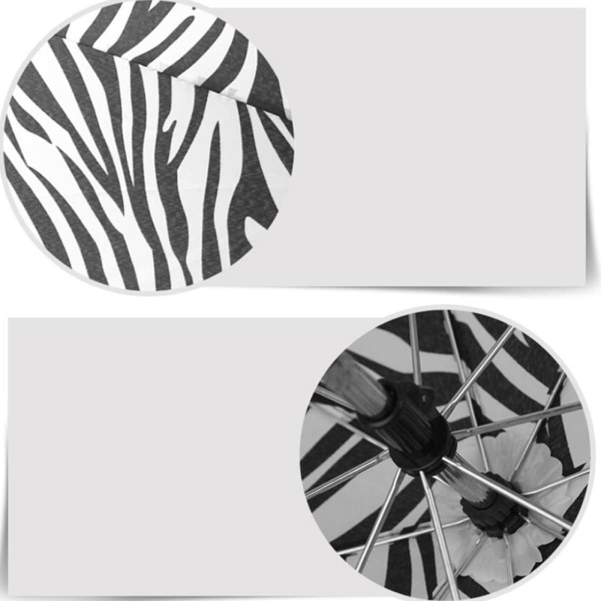 Abaodam Flexible Passform Kinderwagen Kinderwagen Regenschirm Universal Clip Kinderwagen Sonne 8 Rippen Zebra Farbe