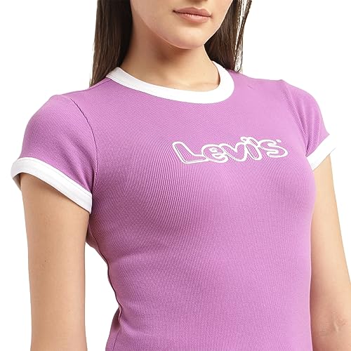Image of Levi's Women's Cotton Slim Fit Brand Logo T-Shirt