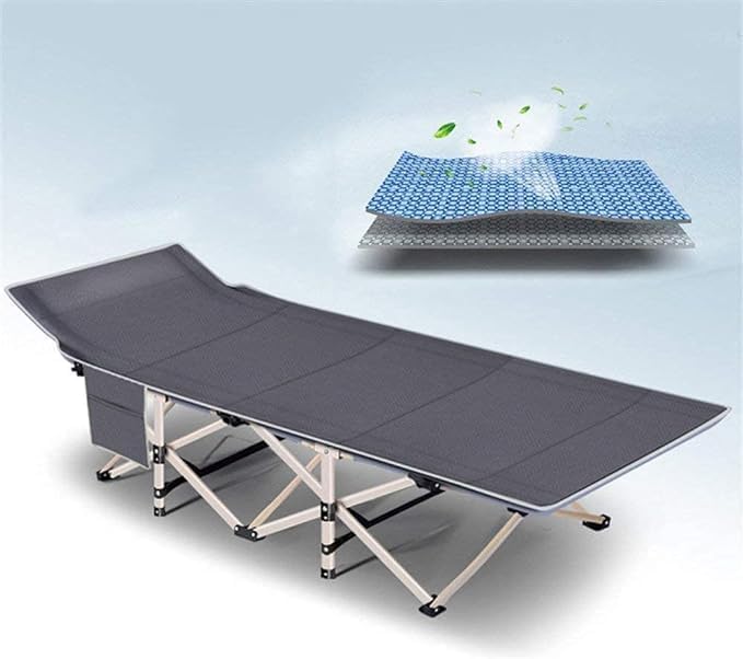 Folding Fishing Bed Chair, Foldable Camping Bed with Right-Angle Non-Slip Feet, Portable Camping Bed That Can Lie Flat, Outdoor Beach Sunbathing-image-9