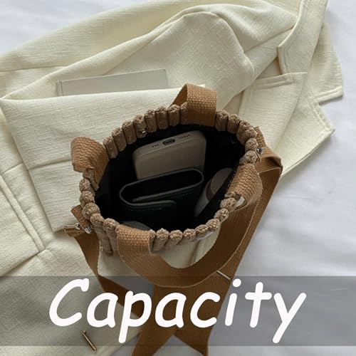 Corduroy Tote Bag Small Minimalist Tote Bag Mini Corduroy Shoulder Crossbody Bag Casual Square Handbag for Women Alt Trendy3