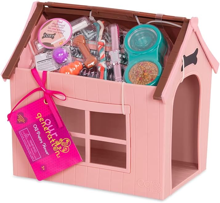 Our Generation - OG Puppy House - Dog House Playset - Pet Toy - 18-Inch Doll Accessories - Pretend Play - Toy for Kids 3 Years +