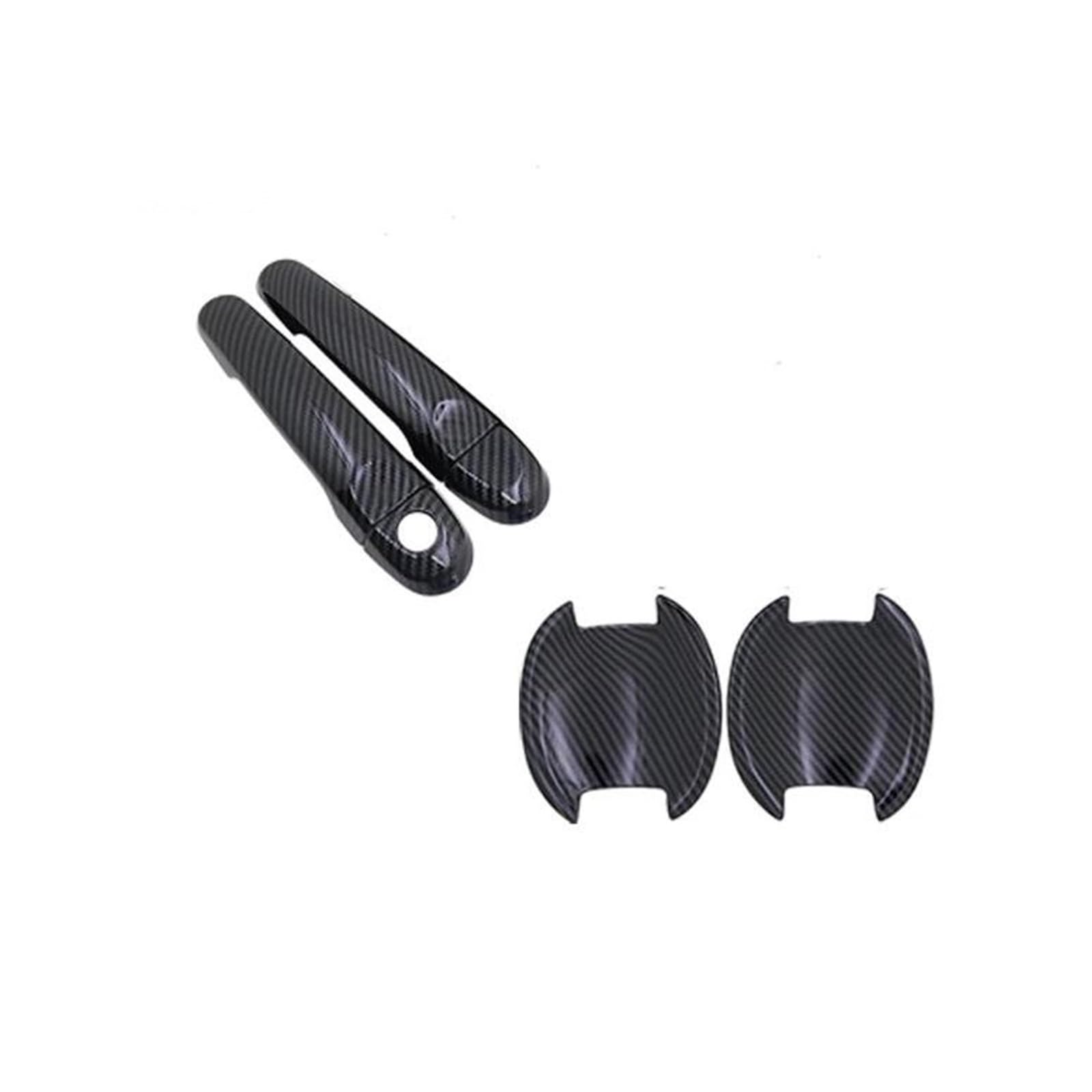 NVNZMFPPW for Nissan for Juke F15 for Infiniti for Esq Car Exterior Sticker Door Handle Cover 2010~2019 Chrome Carbon Fiber Car Door Handle(Carbon B No Button)