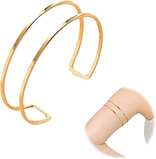 1 Stück Einstellbar Armreif Gold,Runder Oberarmreif Gold,Einfache Oberarm Wickelarmband Doppelschleife,Geeignet für Männer und Frauen,Kann Als für Lhre Frau,Freunde,Familienmitglieder.