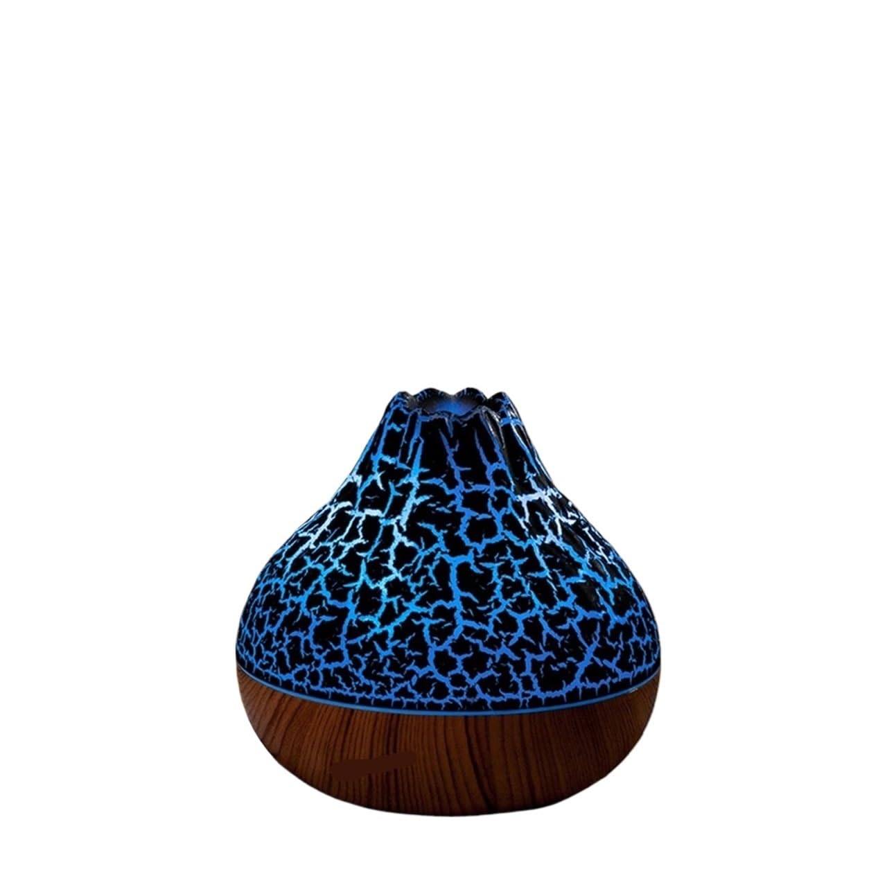 Nawilżacz powietrza do sypialni, 300 Ml Volcano Nawilżacz Powietrza Biurkowy Elektryczny USB Dyfuzor Mgiełki Wodnej Oczyszczacz Odświeżacz Powietrza Z 7 Kolorami Nocnymi,do domu i roślin(Black Crackl