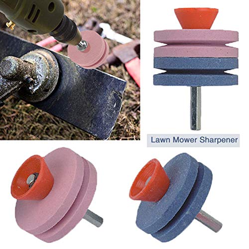 Lawn Mower Sharpener - Single/Double Layer Lawnmower Blade Power Rig Grinder Wheel Stone for Drills - Set of 2/4 - Sharp;Durable;Balance