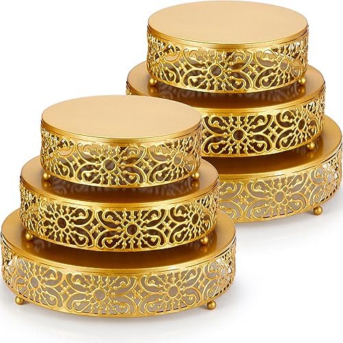 Goaste 3 Pack Cake Stand Set, Round Metal Cake Stands, Dessert Cupcake Pastry Candy - View #5