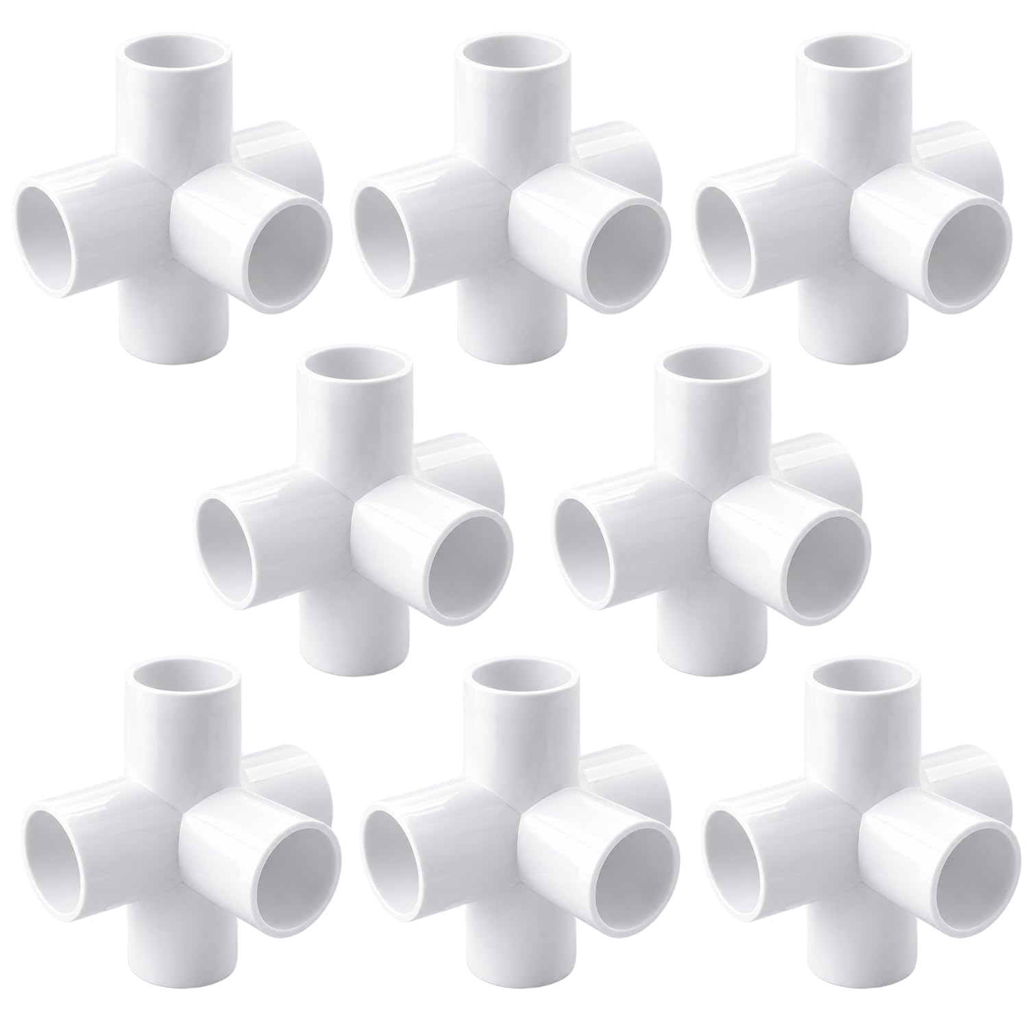 Aitchcy 5 Way PVC Elbow 20mm | 5Way elbow for PVC pipe having Outer Diameter of 20mm or 21mm | PVC Pipe Joint | Five way Connector for Furnitures & Structures | 5 side Connectors (20 mm 8pc Pack)-image-6