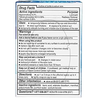 Rohto All-in-One Multi-Symptom Eye Drops, CoolSenseTM Technology Relieves Irritation from Red, Dry, Itchy, Burning, Gritty, and Watery Eyes, 0.4 fl oz, 3 Count