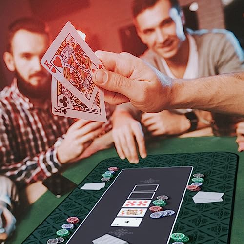 Relaxdays Poker Mat 100 x 60 cm, for all Variations Gambling Table Cover Large, Anti-Slip, incl. Protective Bag, Green, Rubber - Image 3