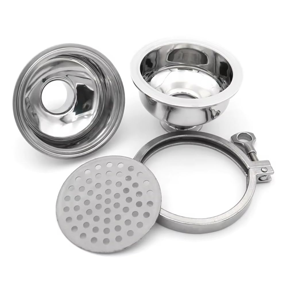 Válvula De Filtro Esférica, Diámetro Exterior De Tubería De 38/76 Mm, 1,5", 2" Y 3", Abrazadera Triple, Válvula Sanitaria En Línea De Acero Inoxidable 304, Descarga For Cerveza Casera(38mm K50.5mm,500