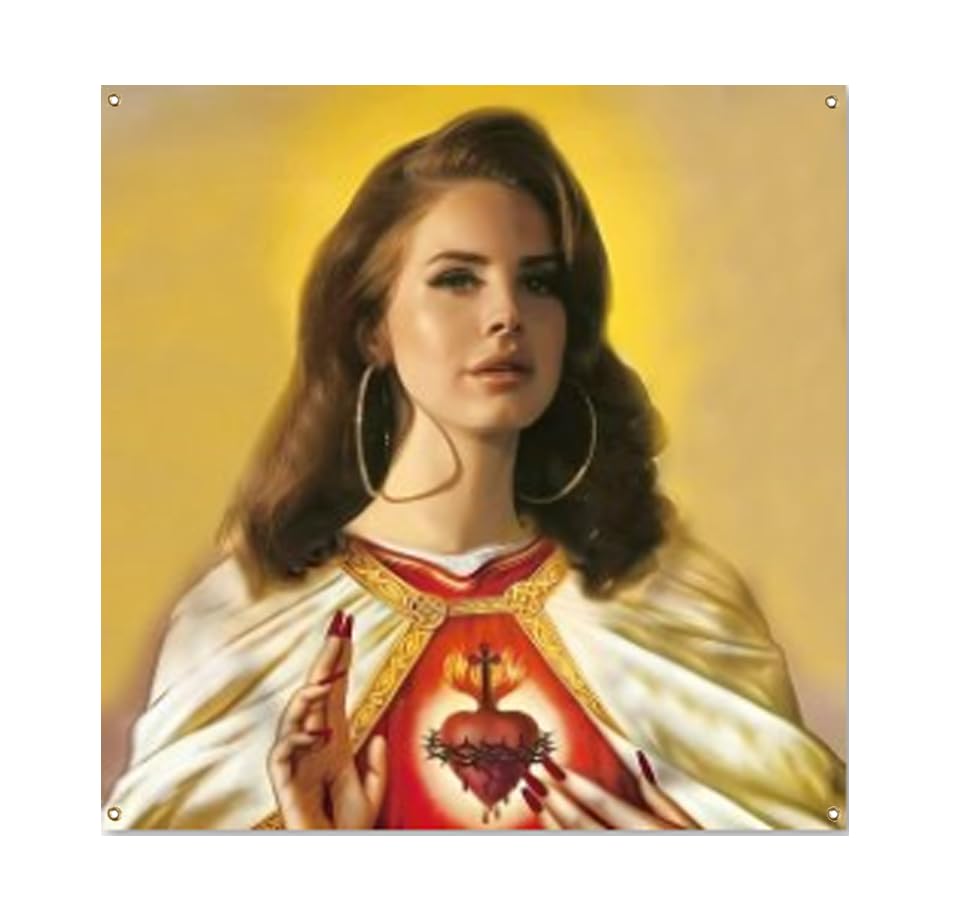 Saint Del Rey Tapestry Flag 4x4ft Lana Art Music Album Wall