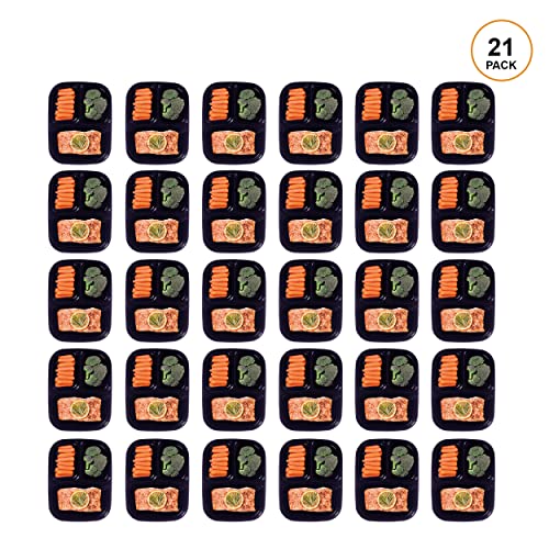 Freshware Meal Prep Containers [21 Pack] 3 Compartment With Lids, Food Storage Containers, Bento Box, Bpa Free, Stackable, Microwave/Dishwasher/Freezer Safe (24 Oz) #TOP1