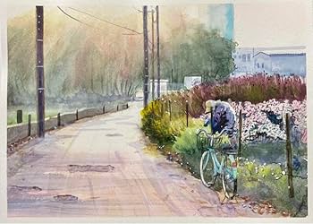 Amazon.co.jp: 127＊老婆の畑(秋) 水彩画 原画 透明水彩画 F4