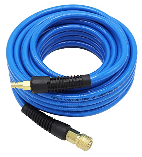 YOTOO Manguera de aire comprimido de PVC, 10 m de largo, 10 mm, ID X 14 mm, AD 300 PSI con conectores de acoplamiento rápido...