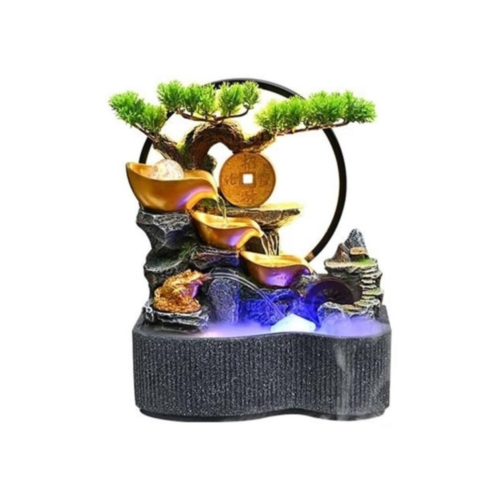 Fontaine d'intérieur contre le stress avec paysage aquatique feng shui de bureau