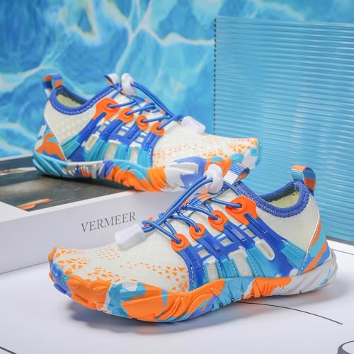 Image of Kids Water Shoes Boys Girls Quick Dry Aqua Socks Barefoot Beach Pool Swim Hiking Lightweight Non-Slip Outdoor