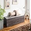 Farmhouse Entryway Bench Storage Chest Extra Large Storage Trunk with 2 Safety HingesWooden Storage Bench Shoe Bench Storage Bench for Bedroom Living Room Entryway