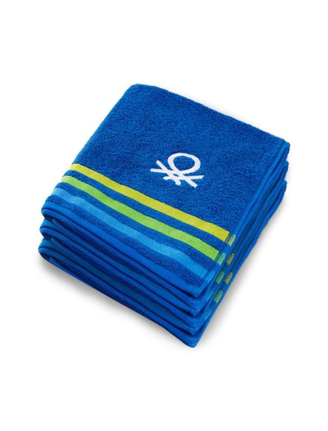 United Colors of Benetton Rainbow Cotton Face Towel | Set of 3 | 30x30 cm | Snorkel Blue-picture-14