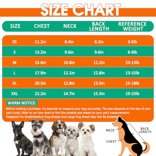 Image of BRKURLEG Small Dog Recovery Suit After Surgery, Abdominal Wound Protection, Back Zipper Spay Recovery Suit for Dogs & Cats, Soft Anti-Licking Puppy Onesie, Cone Alternative, Orange Green Stripes XXL