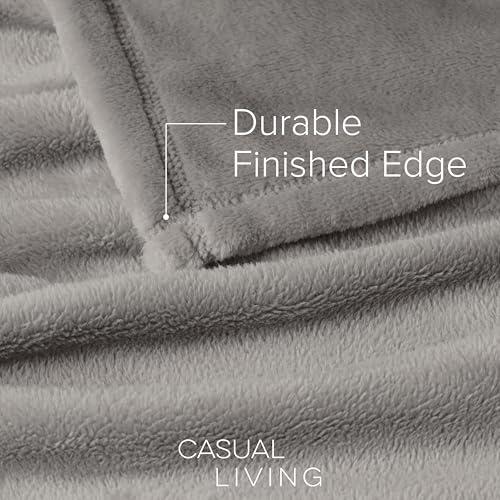 Image of Casual Living 32592 Full-Queen Size Fleece Bed Plush Blanket Home and Hotel Luxury Premium Collection Cozy Ultra-Soft Lightweight Blankets, Full /Queen, Grey