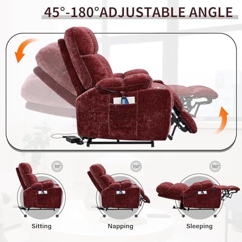 Sillón reclinable eléctrico chenille color one color miniatura 4