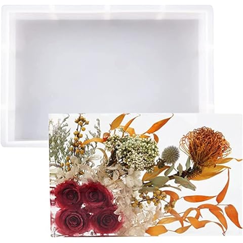 Large Resin Moulds, Rectangle Silicone Molds for Resin Casting, Deep Epoxy Resin Molds for Bouquet Preservation,Bookends Resin Art,DIY Wedding and Home Decors Cover