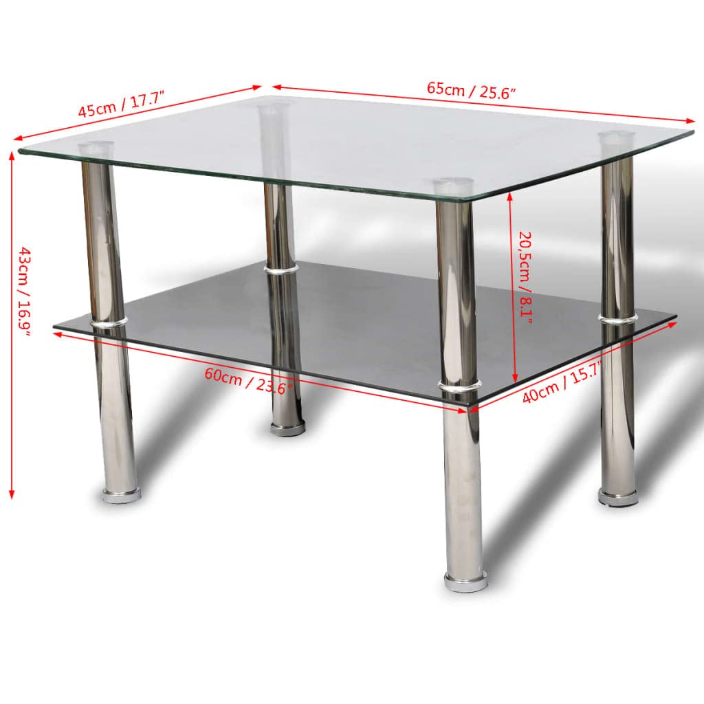 Genérico Mesa de Centro de Dos Niveles Vidrio,Mobiliario,Mesas,Mesas Decorativas,Mesas de centro-240341