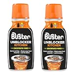 Buster Kitchen Plughole Unblocker (Pack of 2 x 150g) Fast-Acting Sink Unblocker Dissolves Fat, Food & Debris, Drain Cleaner Clears Blockages in Kitchen Sink Pipes - Made in UK