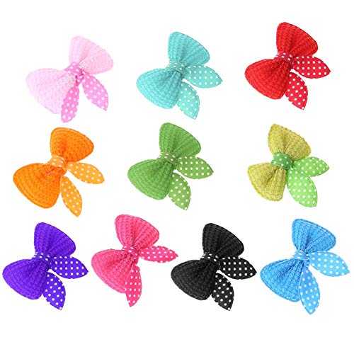 Generic Pet Cat Dog Small Puppy Hair Clips Headdress Grooming Hairpin Mixed Color Ribbon Hair Bow 10 pcs Mixed Color Stylish and PopularNice and Deft